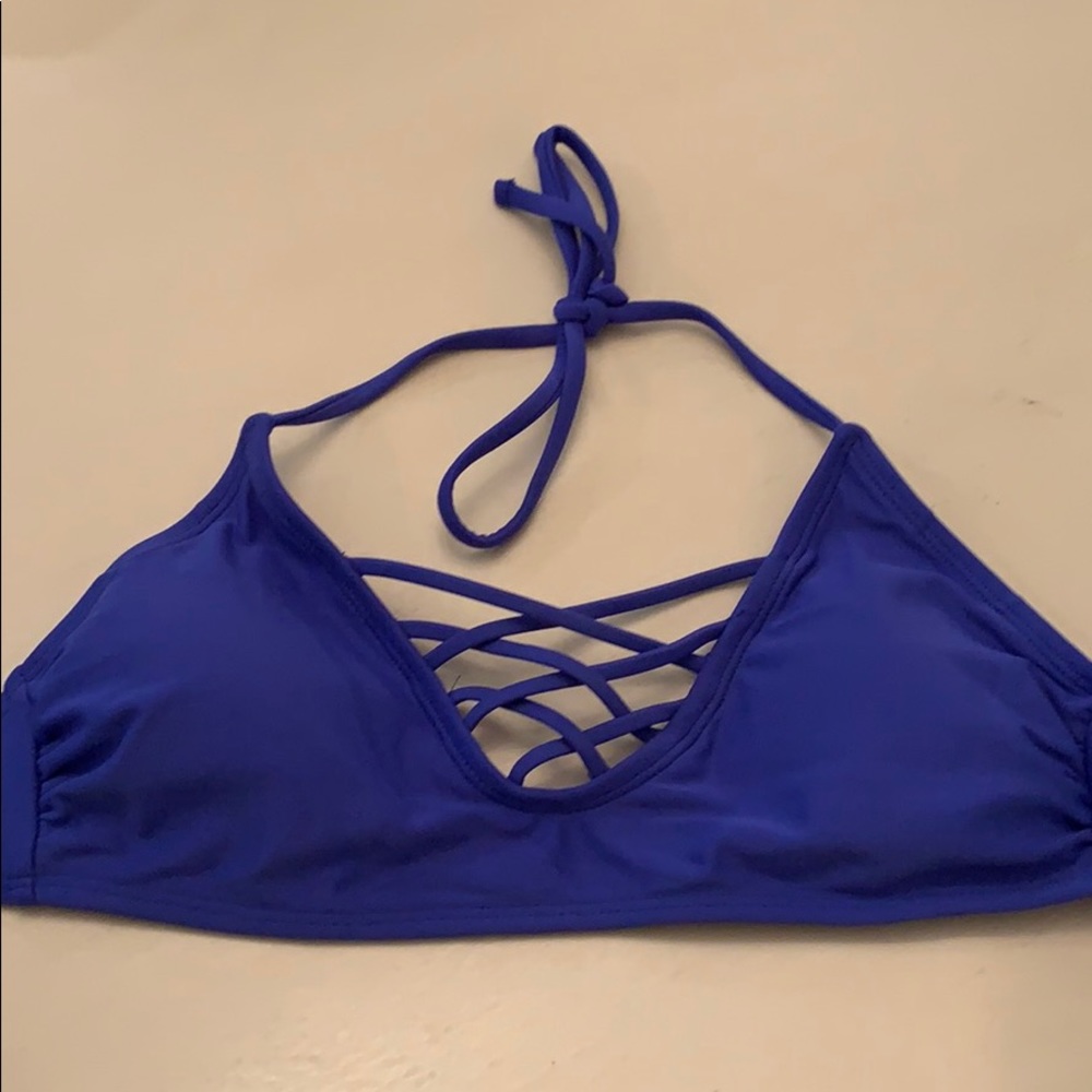 Blue bikini top